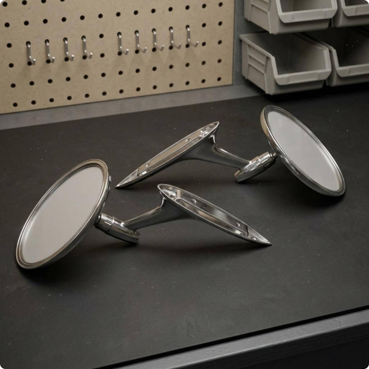 Chrome Rearview Mirror Universal Fit Auto Accessory Adorable
