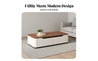 TV Stand and Coffee Table Set Construction Media Console and Center Table Set Scratch-Resistant Modern Entertainment Furniture
