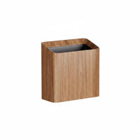Wood Grain Trash Can Black Liner Wastebasket