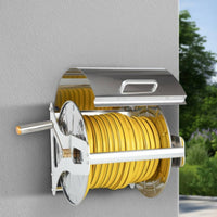 Stainless Metal Water Conduit Reel Easy to Use Wall Mounted Hose Reel