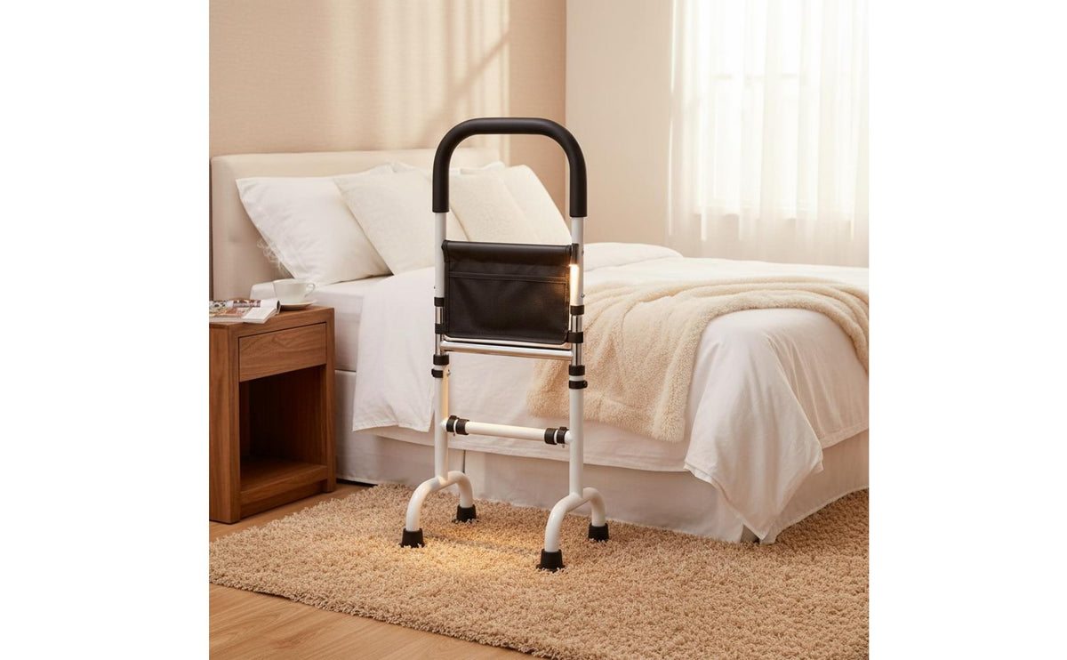 Adjustable Get up Assist Frame Sturdy Bedside Stand Assist Rail Freestanding Bed Safety Handle Long-Lasting Carbon Steel Grab