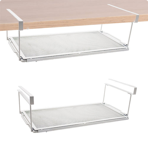 Desk-Perimeter Hanging Rack Powder-Coated Mesh Metal Drawer Space Saving