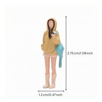 Hooded Girl Figurine 1:64 Scale Toy Figure High Boots