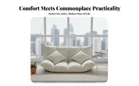 Foldable 2-Seater Floor Sofa Converts to Bed Fold-Expandable Mattress Couch Space-Saving Adjustable Backrest for Young Adults