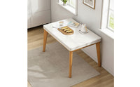 Foldable Folding Dining Table Wooden Rectangular Dining Table Compact Furniture Easy to Clean for Kitchen