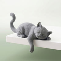 3D-Printed Sleeping Cat Figurine Cute Sleeping Cat Statue Lightweight Decor Minimalist for Desk