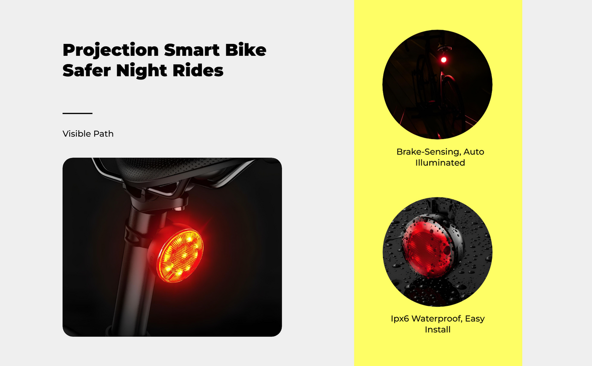 Brake-sensing bike light, USB charge