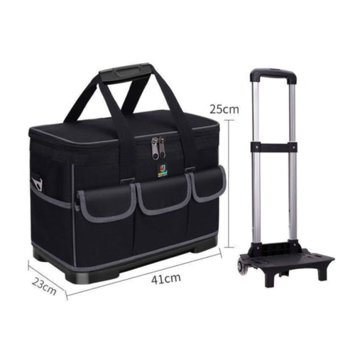 Rolling Tool Bag Large Capacity Electrician Tool Bag Heavy Duty for Service Jobs