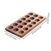 Egg Tray with 15 Cups Rectangular Wooden Egg Space-Saving Tray for Refrigerator, Countertop