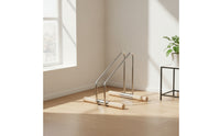 Indoor Upright Parking Stand Space-Saving Bike Stand with Wooden Rods Long-Lasting Freestanding Bike Rack Rust-Resistant for Commuters, Living Room