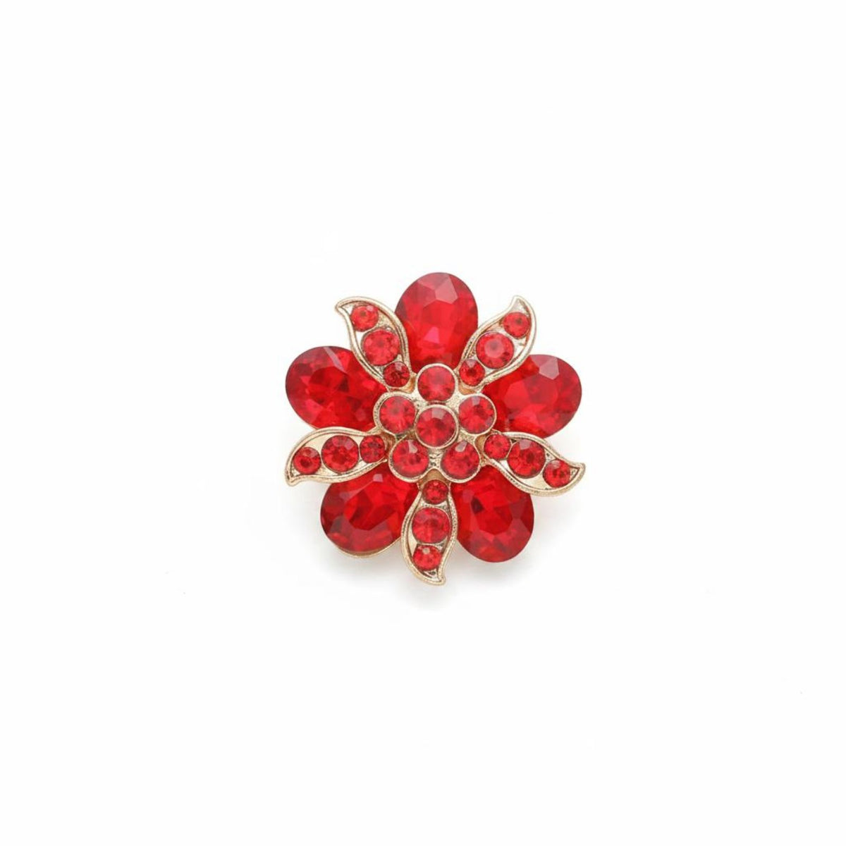 Exquisite Shimmering Flower Buttons Korean Aesthetic Shimmering Flower Shank Button Multi-Purpose Jeweled Floral Clasp for Wedding
