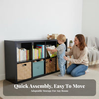 Cube Organizer Exposed Shelving Cube Storage Single-Piece Freestanding Customizable Design for Book Lovers, Students, Kid's Room