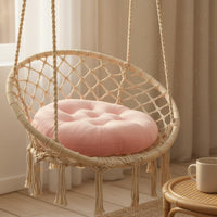 Soft Hanging Chair Cushion Thickened Round Tufted Cushion Breathable Moon Chair Replacement Pad for Bedroom