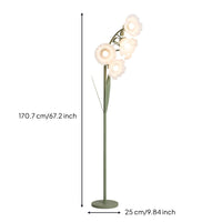 Floor Lamp with Petal Heads Corded Floor Lamp with Foot Switch Convenient for Readers, Bedroom