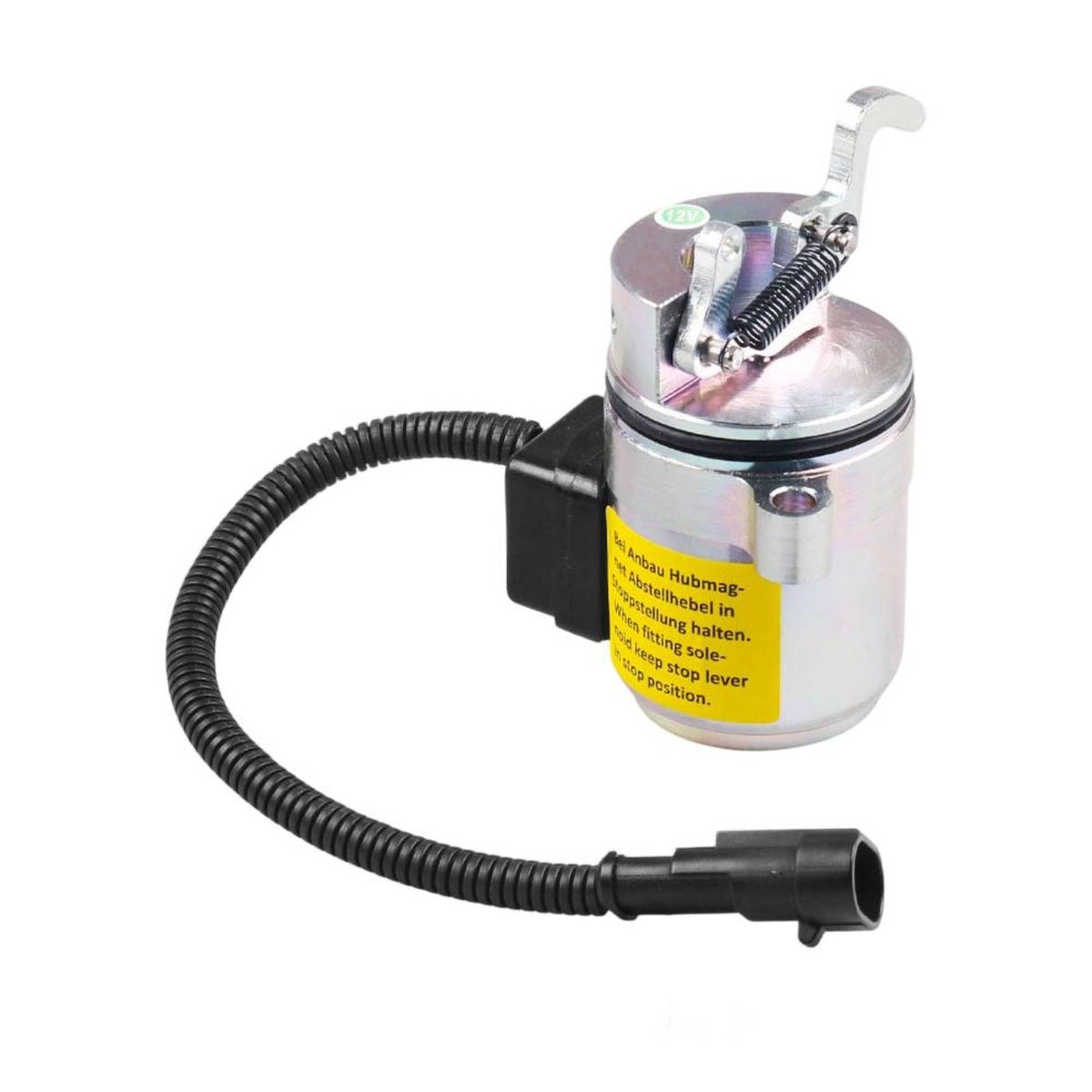 OEM Number 0427-2956 12V DC Solenoid Valve Direct Replacement Fuel Fuel Shut off Solenoid Heat Resistant Engine Shutoff Valve Cylindrical Metal Body