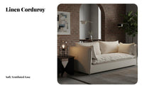 Removable and cleanable Cover 3-Seater Corduroy Sofa Modern Minimalist Design 3-Seater Corduroy Couch Easy to Clean Living Room Furniture aesthetic-inspired for Apartment Dwellers, Guesthouse Hosts, Interior Designers, Lounge Area, Bedroom, Home creamice