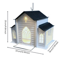 Shaped Solar Bird Feeder Self-Charging Shaped Bird Feeder Decorative Cross Detail Garden Ornament for Backyard