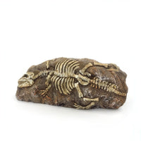 Resin Aquarium Bridge Ornament with Turtle Climbing Platform and Dinosaur Fossil Decor