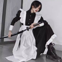 feline headpiece Maid Dress Black and pale Design doll-like fashion Maid Dress Set for Women, Teens