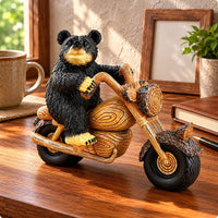 Black Bear Resin Sculpture Painted Details Home Decoration Craft-Style for Desk