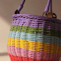 Wicker Bike Basket Rainbow Front Bike Basket for Young Children, Tricycles