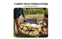 Roll-Top Table with Folding Chairs Foldable Camping Dining Set space-saving Storage