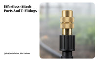 6mm Irrigation Mister Drip System Compatible Brass Misting Nozzle Cooling Mist Fine-Spraying Sprinkler Head for Gardeners, Greenhouse Owners