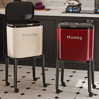 Lid Trash Can with Wheels Handseffortless Household Storage Easy to Clean