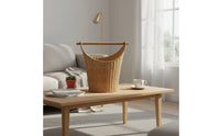 Imitation Rattan Storage Tote Easy to Clean Toilet Paper Holder Basket With Handles Toilet Paper Basket for Bedroom