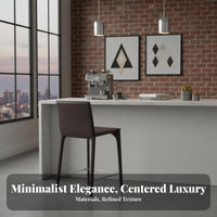 Modern Design Upholstered High Stool Minimalist Design Bar Chair Built-in Footrest Counter Seating Long-Lasting Construction for Homeowners, Interior Designers, Business Owners, Kitchen Island, Cafe, Restaurant, Dining Room
