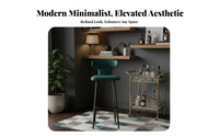 Upholstered Stool with Backrest Comfortable Bar Chair Easy Assembly for Lounge