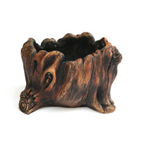 Plant Pots for Home and Garden Decor, Rustic Tree Stump Cement Planter, Irregular Bonsai Pot, Indoor Planter with No Drainage Hole Design
