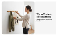 Multi-Peg Hook Rail Easy to Install Coat Hanger Space-Saving for Behind the Door