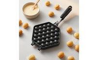 Egg Waffle Pan with Handle Stovetop Egg Waffle Pan Cookware Non-Stick Manual for Home Bakers