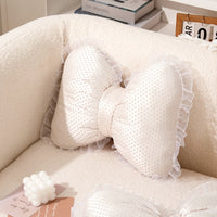 Decorative Butterfly Pillow Dotted Textile Home Decor Ruffled Edges for Bedroom