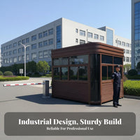Outdoor Security Booth Steel Frame Sentry Post Anti-Rust Mobile Gatehouse for Gatekeepers, Parking Attendants, Entry Points, Construction Sites