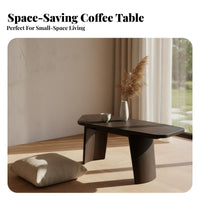 Irregularly Shaped Black Table Natural Simplicity Design Irregular Table with Spherical Legs Easy to Clean Rounded Safety Edges