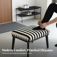 Upholstered Rectangular Stool Vintage Design Footstool Multi-Functional for Home
