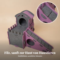 Modular Castle Hideout Star Cutout Multi-Level Cat House Ramp