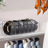 Clear Acrylic Belt Box 7 Compartments Multi-Slot Belt Organizer