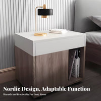 Nightstand with Drawers space-saving Size Single-Drawer End Table for Small Spaces