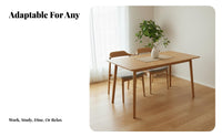 Solid Wood Japanese Style Wooden Table Nordic Style Dining Table Rectangular Kitchen Table Household Furniture Smooth Finish Suitable for Dining Room Family Gathering Kitchen