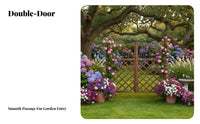 Wooden Lattice Gate Weather-Resistant Arched Double Garden Gate Anti Carbonized Fir Wood Fence for Homeowners, Yard, Vegetable Bed, Patio