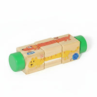 kids Block Puzzle Cognitive Rotating Puzzle Portable Wooden Shape-Matching Game for Little Ones