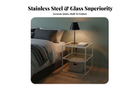 2-Tier Storage Rack Modern design Bedside Table Space-Saving for Bedroom, Parents