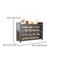 Steel Footwear Storage Unit with Doors Large Capacity Multi-Layer Shoe Rack Sturdy Construction Entryway Storage Cabinet for Families, Hallway