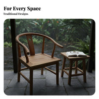 Traditional Chinese Armchair Hardwood Wood Construction Slatrear Armchair With Armrests Vintage Design for Living Room