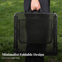 Folding Mesh Table with Side Racks Heavy Duty Camping Furniture for Picnickers