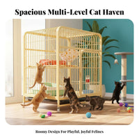 Multimulti-Tier Feline Condo Spacious Design Multimulti-Tier Feline Playpen Multiple Entry Doors Quick Setup for Indoors