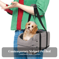 Built-in Safety Leash Pet Car Console Seat Washable Cushion Center Console Pet Bed Adjustable Straps for Drivers, Road Trips, Outdoor, Home